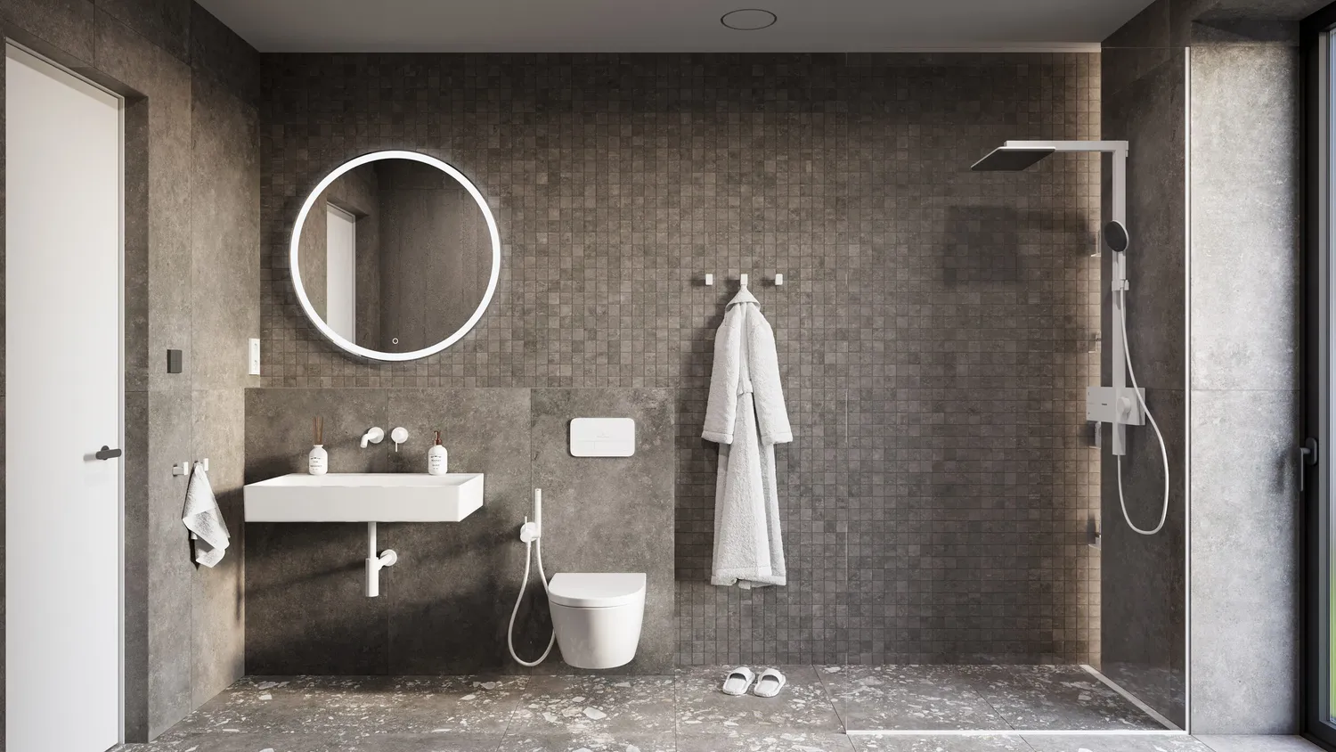 Koupelna pro hosty — Nordic Spa · Viladomy Barrandov